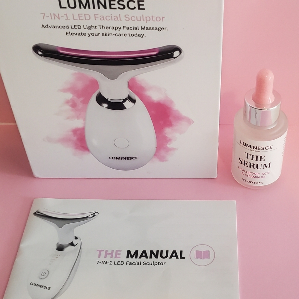 LUMINESCE 7-in1 LED Facial Sculptor with Serum. (Never Used) - Picture 3 of 4